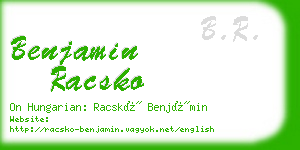 benjamin racsko business card